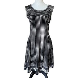 Mac Studio Blue Geometric Sleeveless Fit & Flare Dress Size Medium